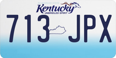 KY license plate 713JPX