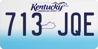 KY license plate 713JQE