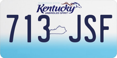 KY license plate 713JSF