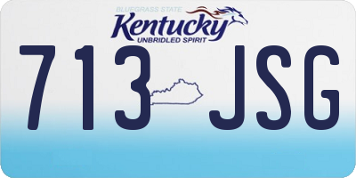 KY license plate 713JSG
