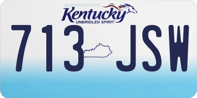 KY license plate 713JSW