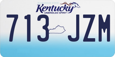 KY license plate 713JZM