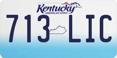 KY license plate 713LIC