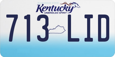 KY license plate 713LID