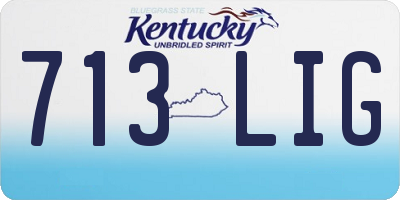 KY license plate 713LIG