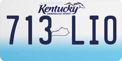 KY license plate 713LIO