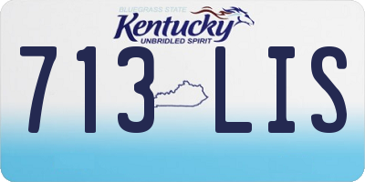 KY license plate 713LIS