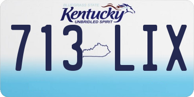 KY license plate 713LIX