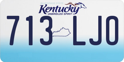 KY license plate 713LJO