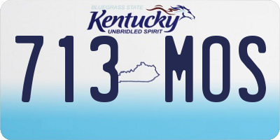 KY license plate 713MOS