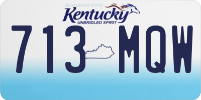 KY license plate 713MQW