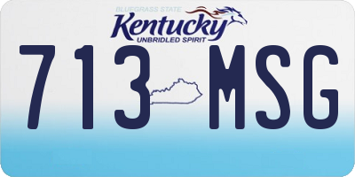 KY license plate 713MSG
