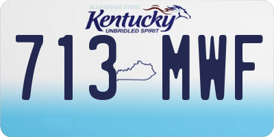 KY license plate 713MWF