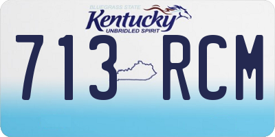 KY license plate 713RCM