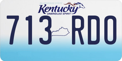 KY license plate 713RDO