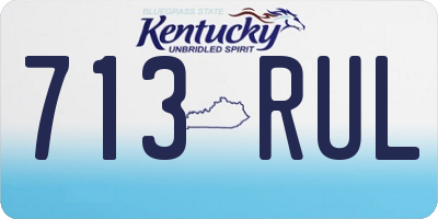 KY license plate 713RUL