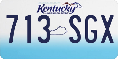 KY license plate 713SGX