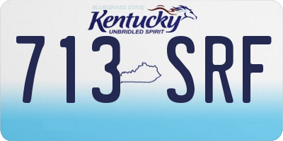 KY license plate 713SRF