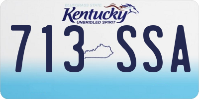 KY license plate 713SSA