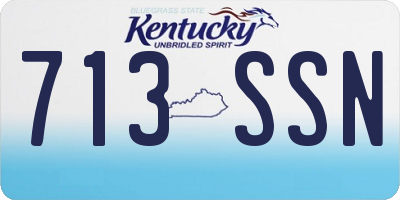KY license plate 713SSN
