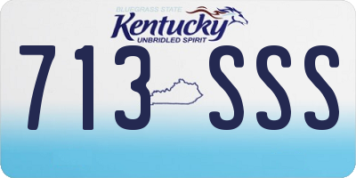 KY license plate 713SSS
