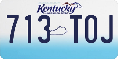 KY license plate 713TOJ