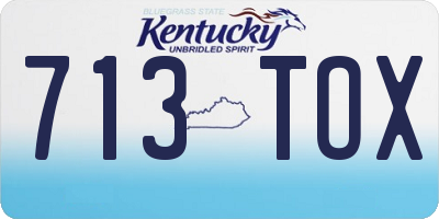 KY license plate 713TOX