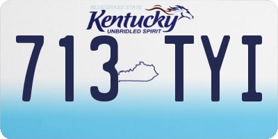 KY license plate 713TYI