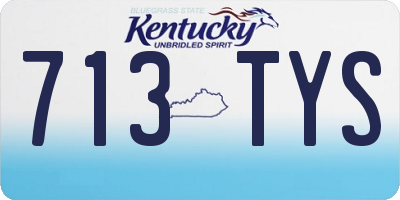 KY license plate 713TYS