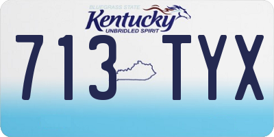 KY license plate 713TYX