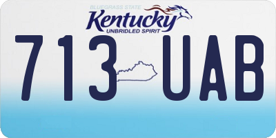 KY license plate 713UAB