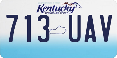 KY license plate 713UAV
