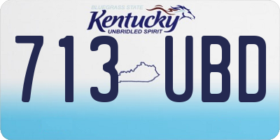 KY license plate 713UBD