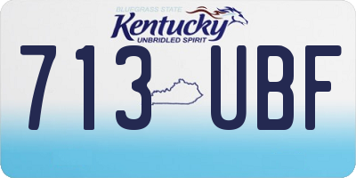KY license plate 713UBF