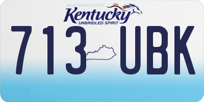 KY license plate 713UBK