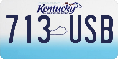 KY license plate 713USB