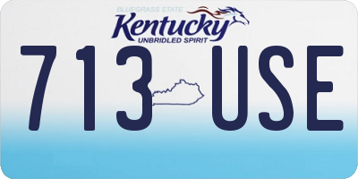 KY license plate 713USE