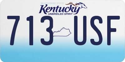 KY license plate 713USF