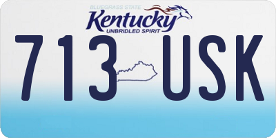 KY license plate 713USK