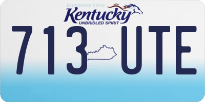 KY license plate 713UTE