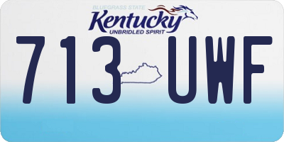 KY license plate 713UWF