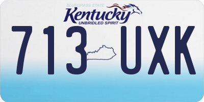 KY license plate 713UXK