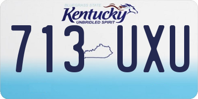KY license plate 713UXU