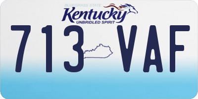 KY license plate 713VAF