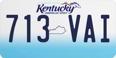 KY license plate 713VAI