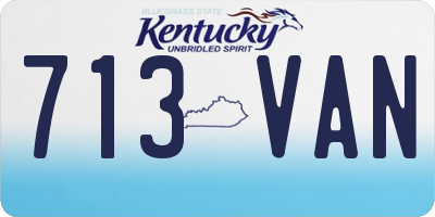 KY license plate 713VAN