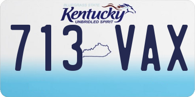 KY license plate 713VAX