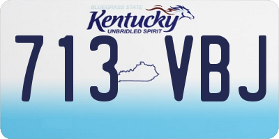 KY license plate 713VBJ