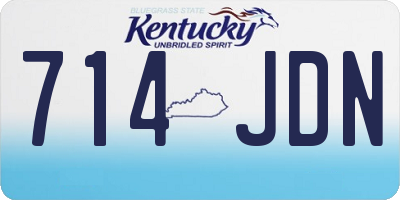 KY license plate 714JDN