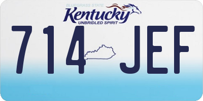 KY license plate 714JEF